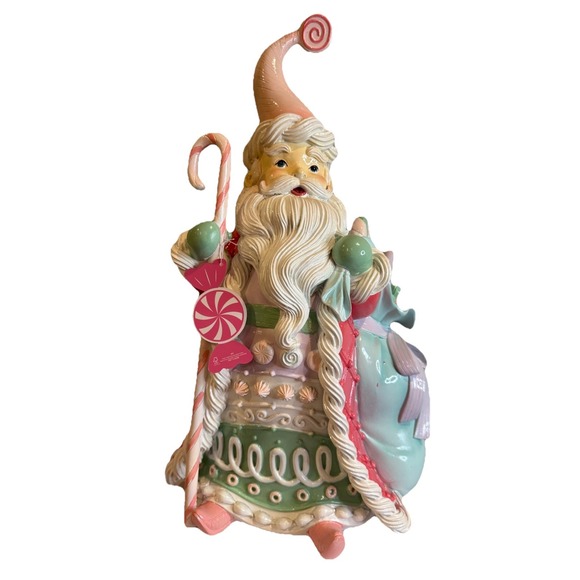 Other - PEPPERMINT SQUARE Large Pastel Santa Claus Holiday Sugar Christmas Decor